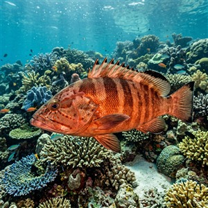 orfoz-baligi-epinephelus-fasciatus Sualtı Fotoğrafı