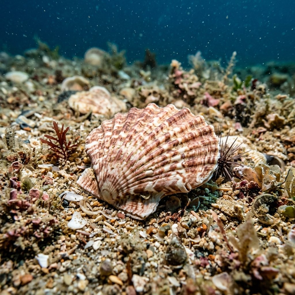 flexopecten-flexuosus-chlamys-flexuosa Sualtı Fotoğrafı