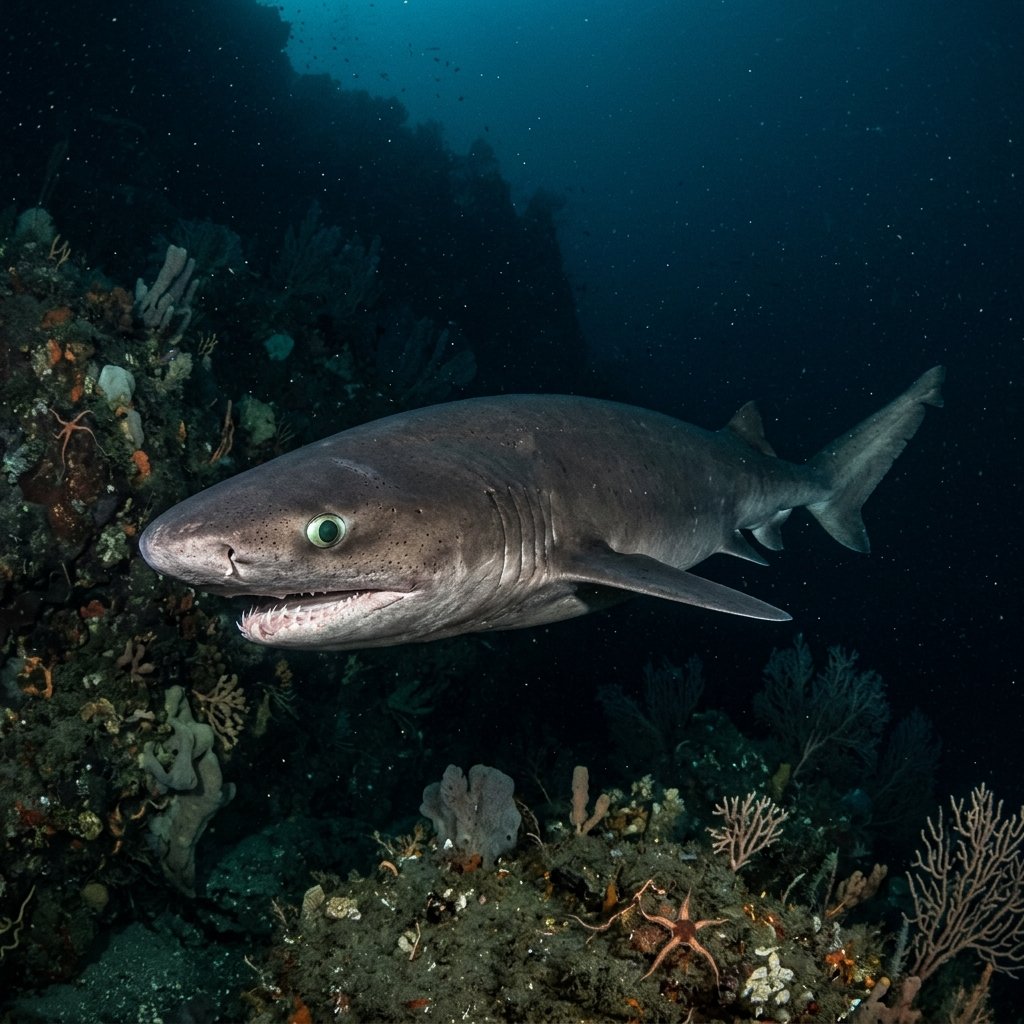 altiyariklicanavar-hexanchus-griseus Sualtı Fotoğrafı