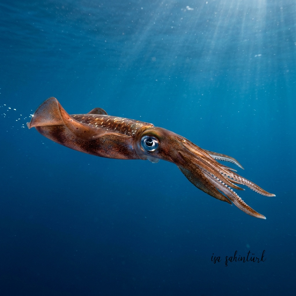 Illex Coindetii - Broadtail Squid (Illex coindetii) Sualtı Fotoğrafı